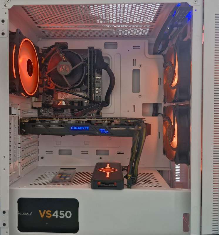 Gaming PC with ARGB, GT1060 6Gb GPU, i5-4460 CPU, 16Gb RAM, 512Gb NvMe, Win 11 Pro