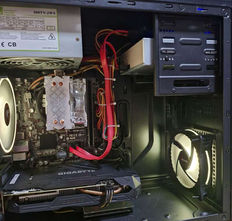 Gaming PC with aRGB, GTX1060 6Gb GPU, i5-4460 CPU, 16Gb RAM, 512Gb SSD, DVD, Win 11