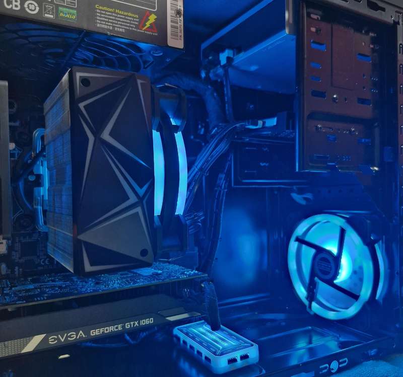 Gaming PC with ARGB, GT1060 6Gb GPU, i5-4460 CPU, 16Gb RAM, 512Gb SSD, Win 11 Pro