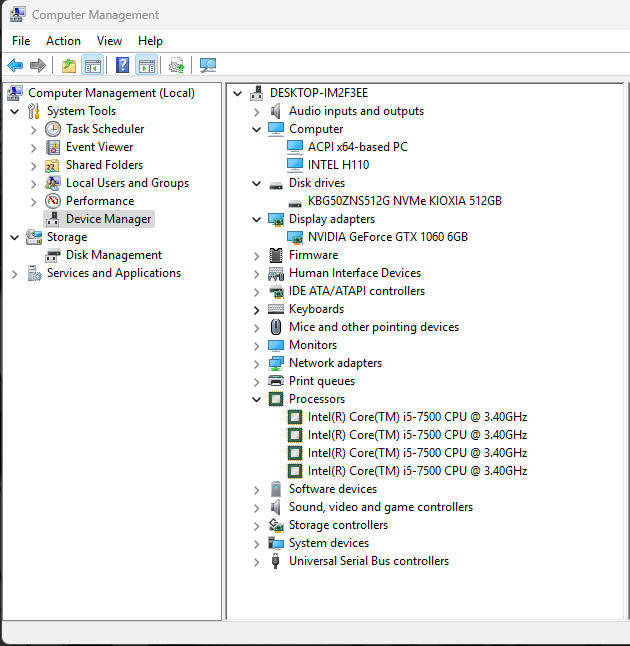 Gaming PC with ARGB, GTX1060 6Gb GPU, i5-7500 CPU, 16Gb RAM, 512Gb NvMe, Win 11 Pro