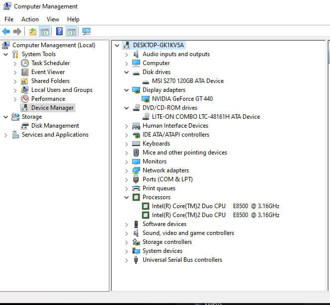 Windows 10 Desktop PC, GT 440 1Gb GPU, Core2 Duo CPU, 4Gb RAM, 120Gb SSD, DVD
