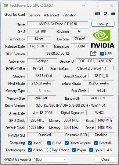 Windows 11 Desktop PC, GT 1030 2Gb 512Gb GPU, i3 4170 CPU, 16Gb RAM, 500Gb SSD, DVD, Win 11 Pro