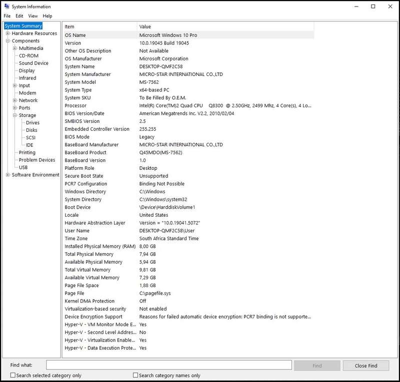 Windows 10 Desktop PC, GTX750 2Gb GPU, Core2 Quad CPU, 8Gb RAM, 128Gb SSD, DVD