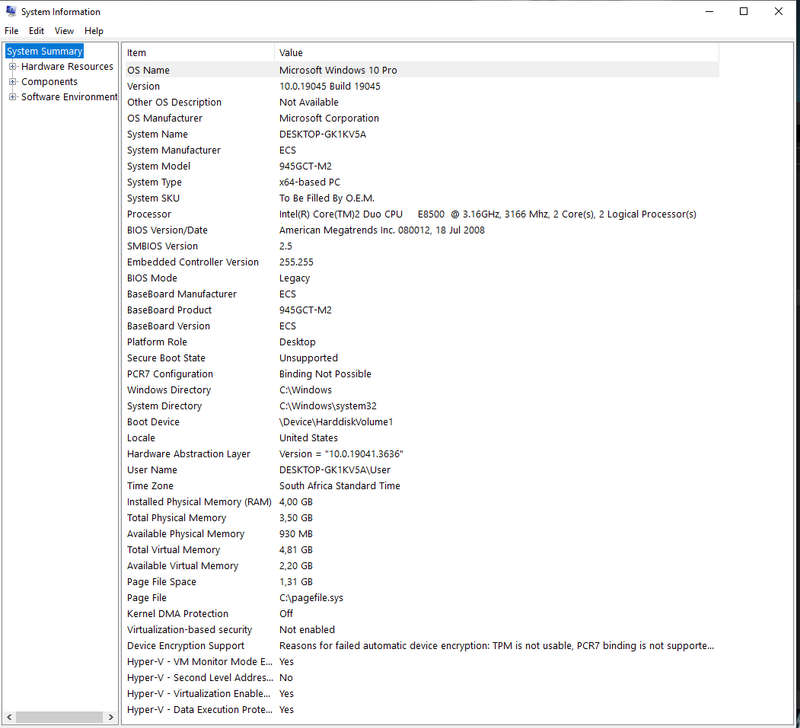 Windows 10 Desktop PC, GT 440 1Gb GPU, Core2 Duo CPU, 4Gb RAM, 120Gb SSD, DVD