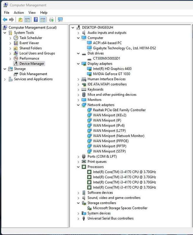 Windows 11 Desktop PC, GT 1030 2Gb 512Gb GPU, i3 4170 CPU, 16Gb RAM, 500Gb SSD, DVD, Win 11 Pro