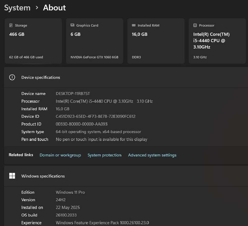 Gaming PC with ARGB, GT1060 6Gb GPU, i5-4440 CPU, 16Gb RAM, 512Gb NvMe, Win 11 Pro
