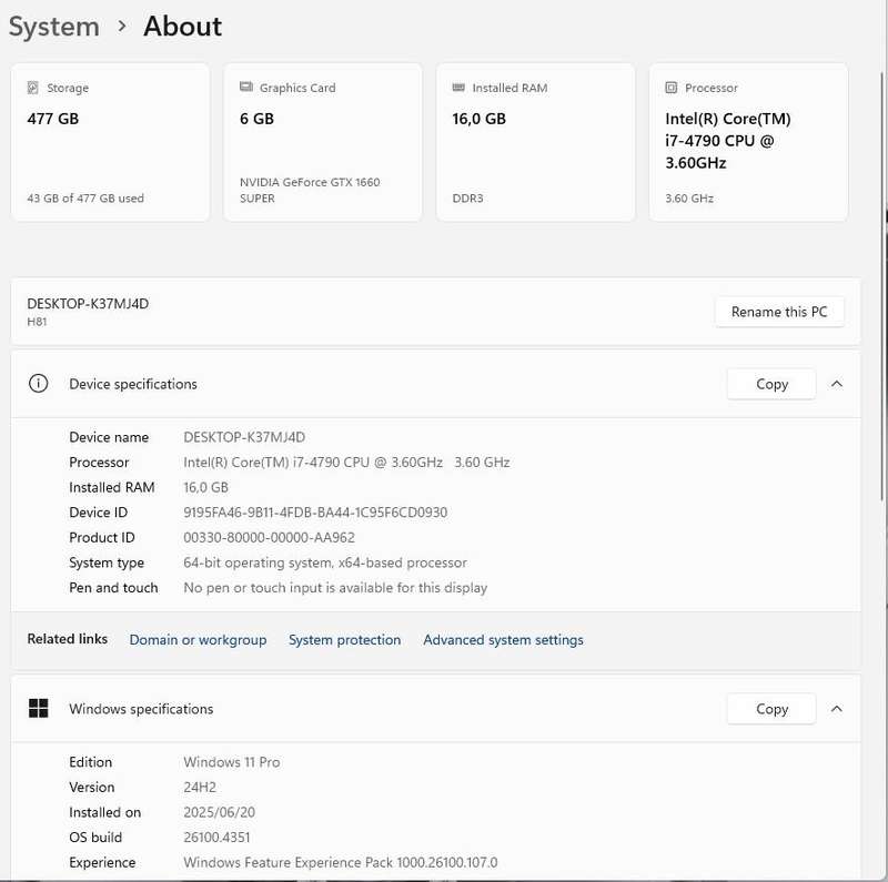 Gaming PC with ARGB, GTX1660 Super 6Gb GPU, i7-4790 CPU, 16Gb RAM, 512Gb NvMe, Win 11 Pro