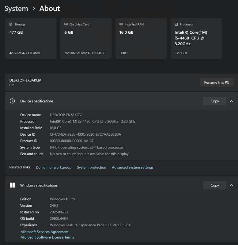Gaming PC with ARGB, GT1060 6Gb GPU, i5-4460 CPU, 16Gb RAM, 512Gb NvMe, Win 11 Pro