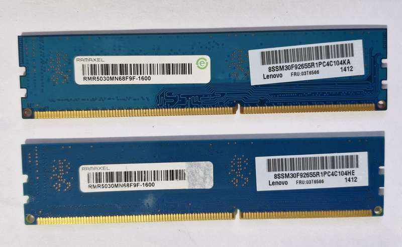 8Gb (2x4Gb) DDR3 1600MHz RAM, 240 pin for PC