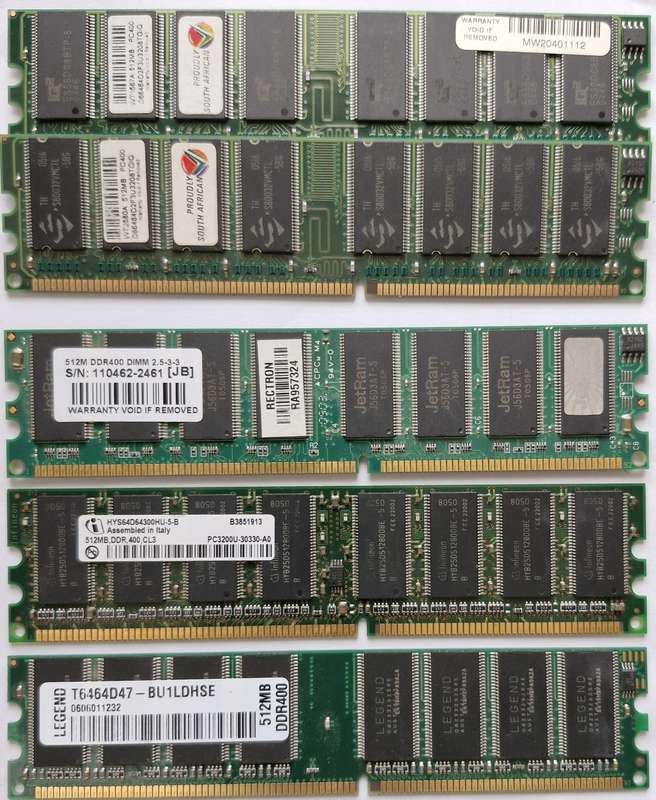512Mb DDR1 400 MHZ RAM 184-pin for PC