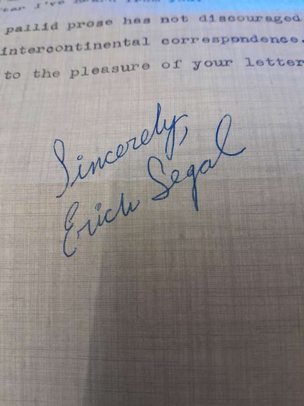 Love Story - with original autographed/signed letters