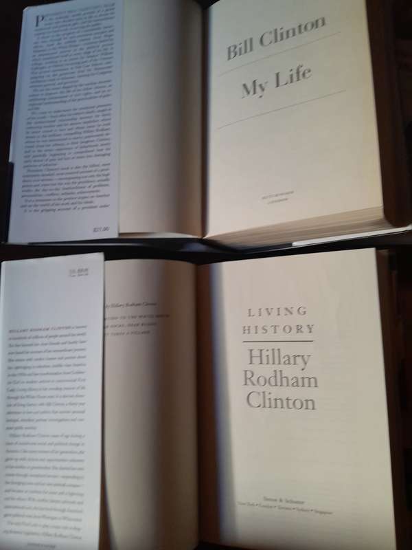 Bill & Hillary Clinton -  set of 2 autobiographies