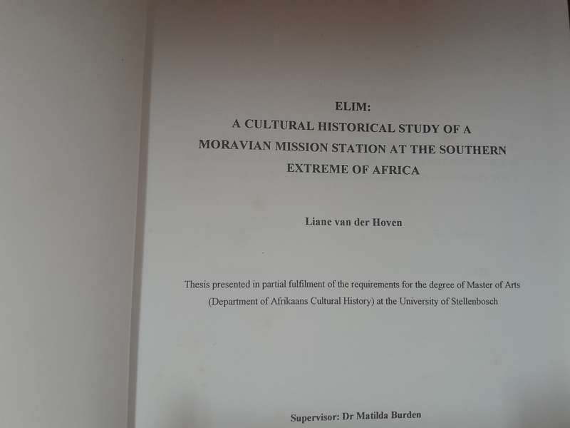 Elim: A Cultural Historical Study