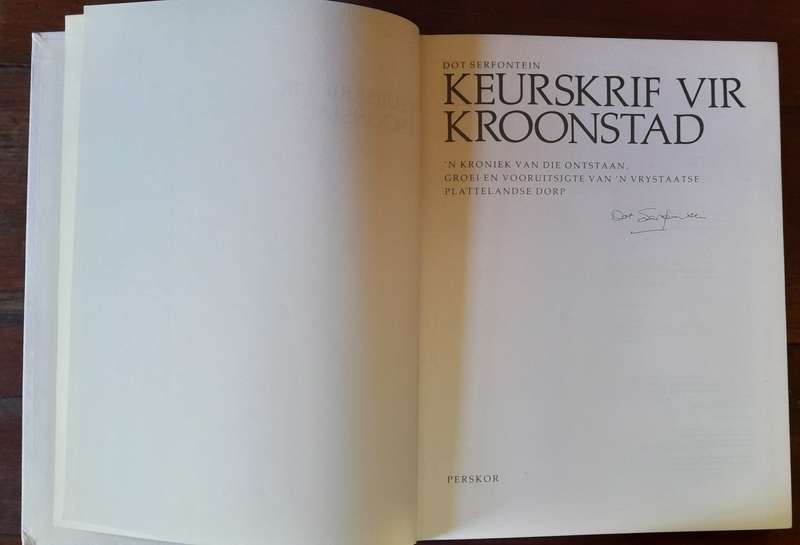 Keurskrif vir Kroonstad - Dot Serfontein (signed)