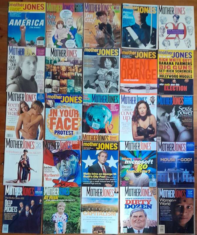 Assorted Mother Jones Magazines - set of 25