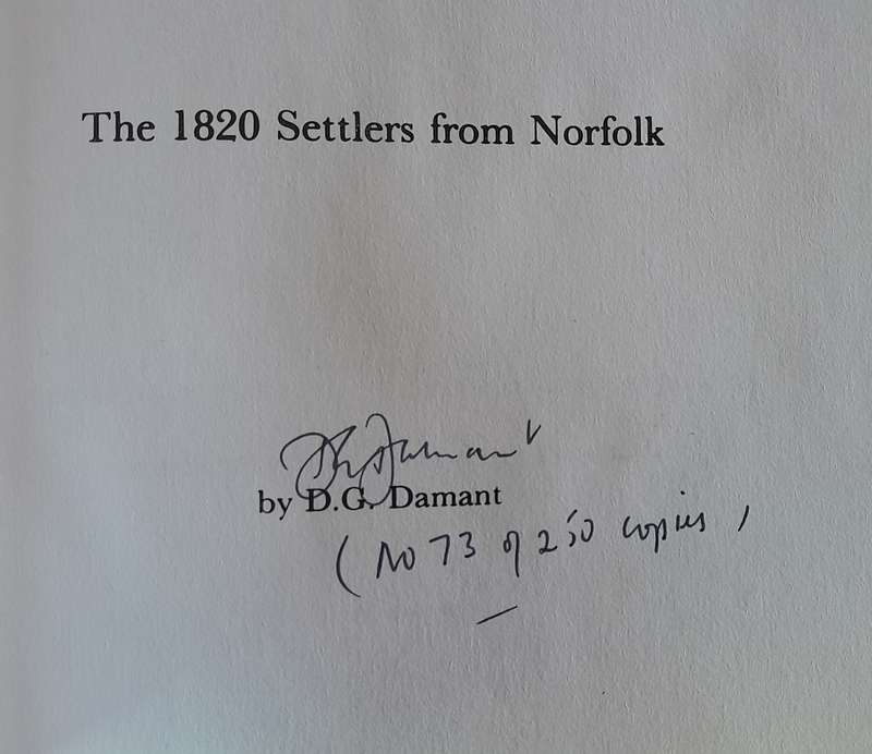 The Damants and their Party - The 1820 Settlers from Norfolk