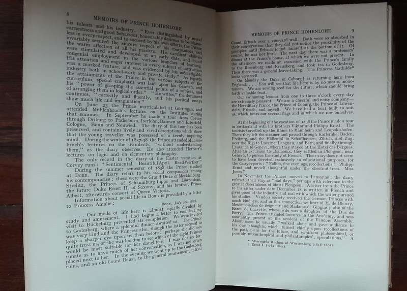 Memoirs of Prince Hohenlohe - Biography (vol. 1 & 2)