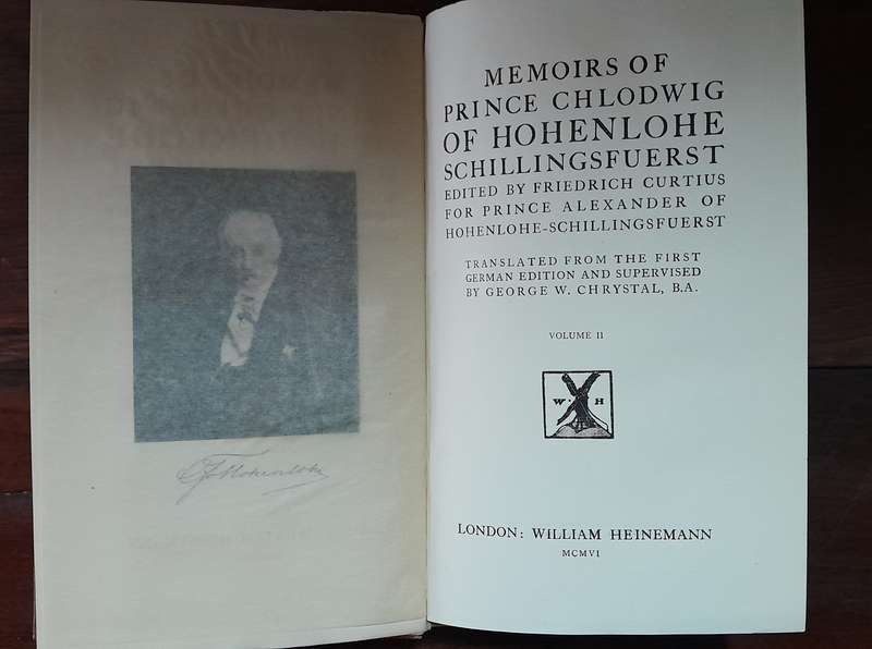 Memoirs of Prince Hohenlohe - Biography (vol. 1 & 2)