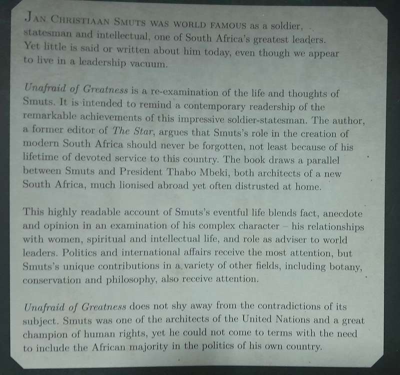 Jan Smuts - Unafraid of Greatness