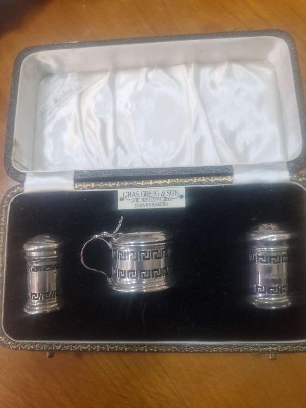 Stirling silver condiment set