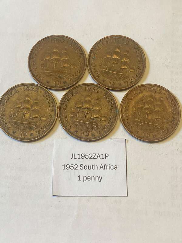 1952 SOUTH AFRICA  PENNY COIN - BID PER COIN