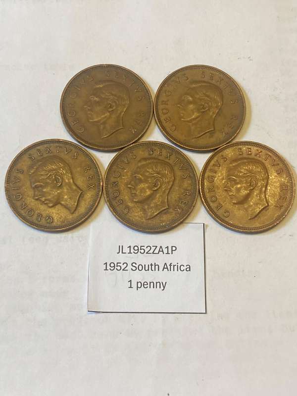 1952 SOUTH AFRICA  PENNY COIN - BID PER COIN