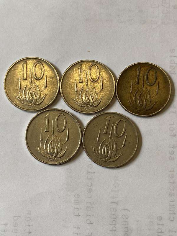 1965 South Africa 10 cent - ENGLISH - BID PER COIN