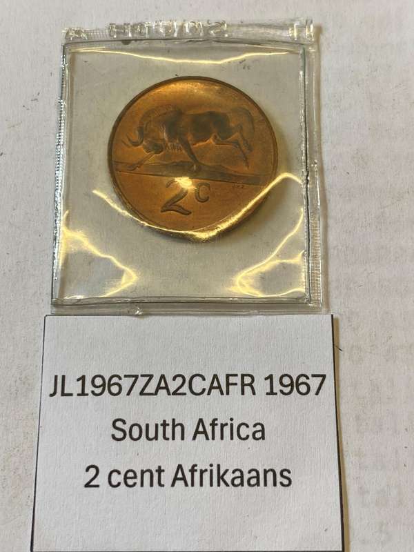 1967 South Africa 2 cent - AFRIKAANS - IN POUCH