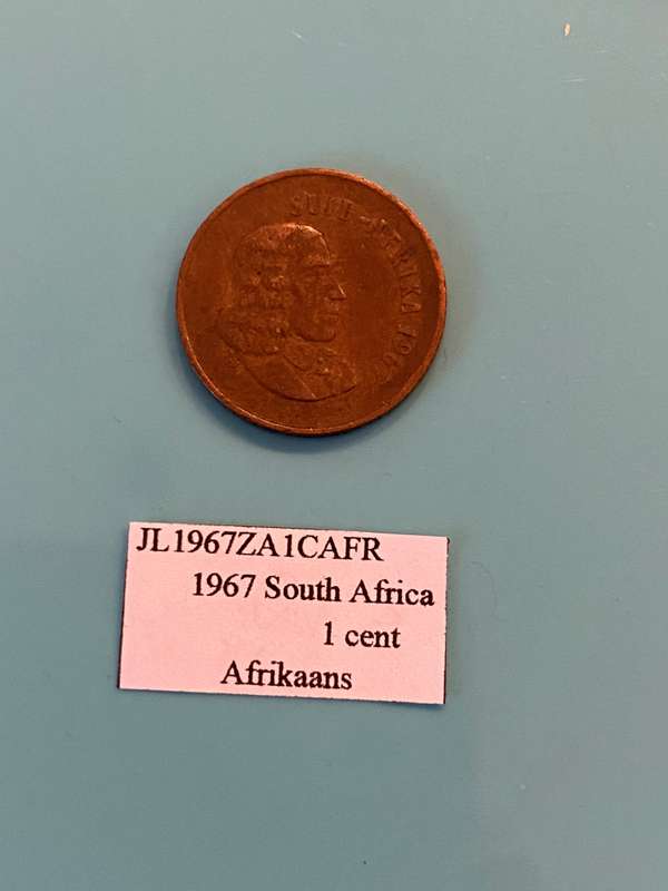 1967 South Africa 1 cent - AFRIKAANS - BID PER COIN