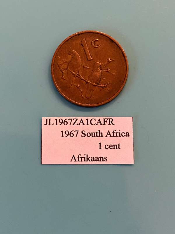 1967 South Africa 1 cent - AFRIKAANS - BID PER COIN