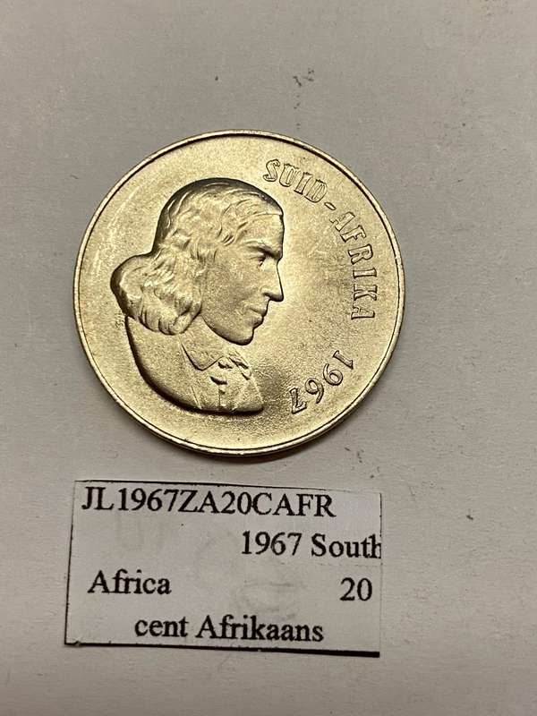 1967 South Africa 20 cent - AFRIKAANS