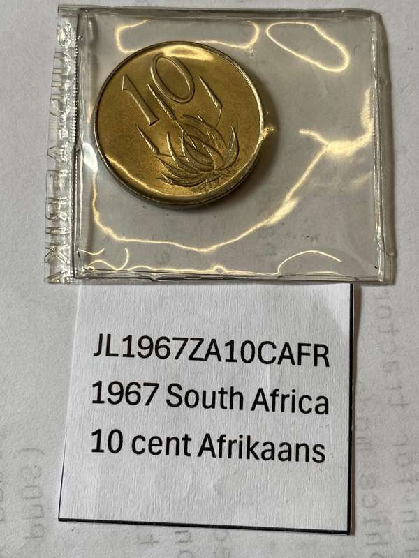 1967 South Africa 10 cent - Afrikaans in Pouch