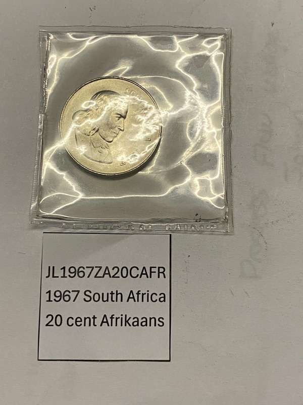 1967 South Africa 20 cent - AFRIKAANS - IN POUCH