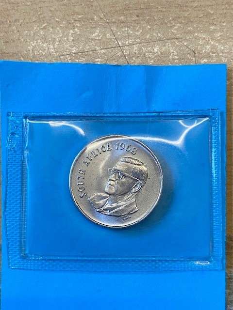 1968 South Africa 5 cent - English IN POUCH - BID PER COIN