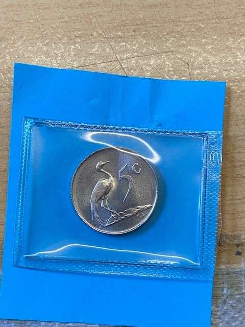 1968 South Africa 5 cent - English IN POUCH - BID PER COIN
