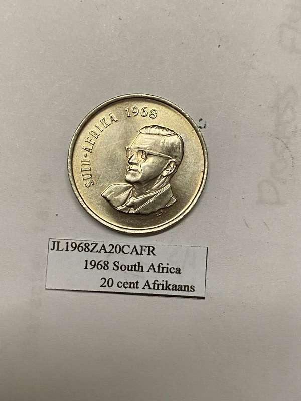 1968 South Africa 20 cent - AFRIKAANS