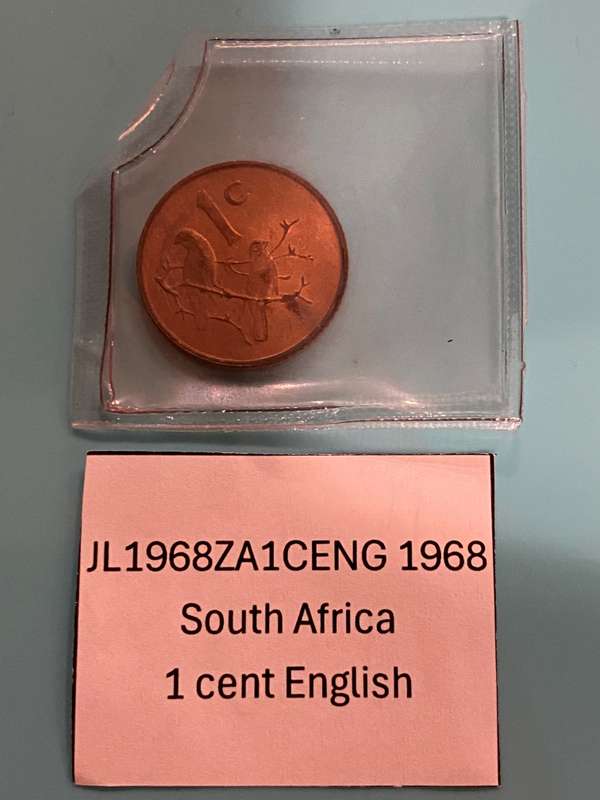 1968 South Africa 1 cent - English IN POUCH