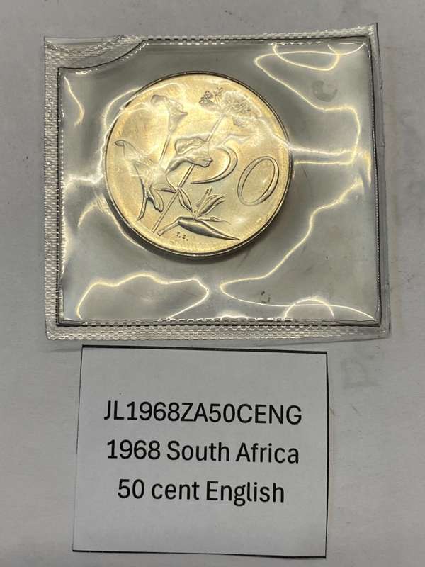 1968 South Africa 50 cent - ENGLISH - IN POUCH