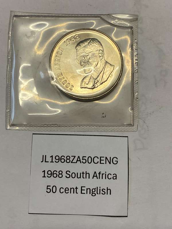 1968 South Africa 50 cent - ENGLISH - IN POUCH