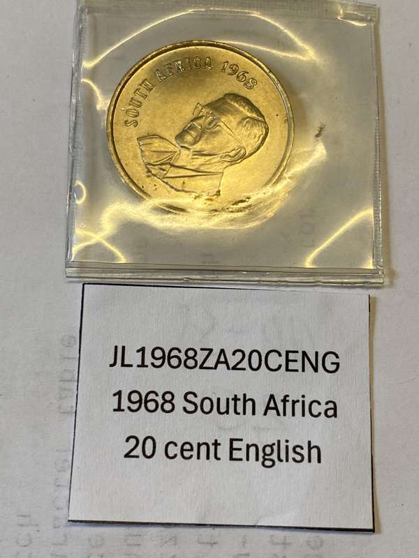 1968 South Africa 20 cent - ENGLISH - IN POUCH