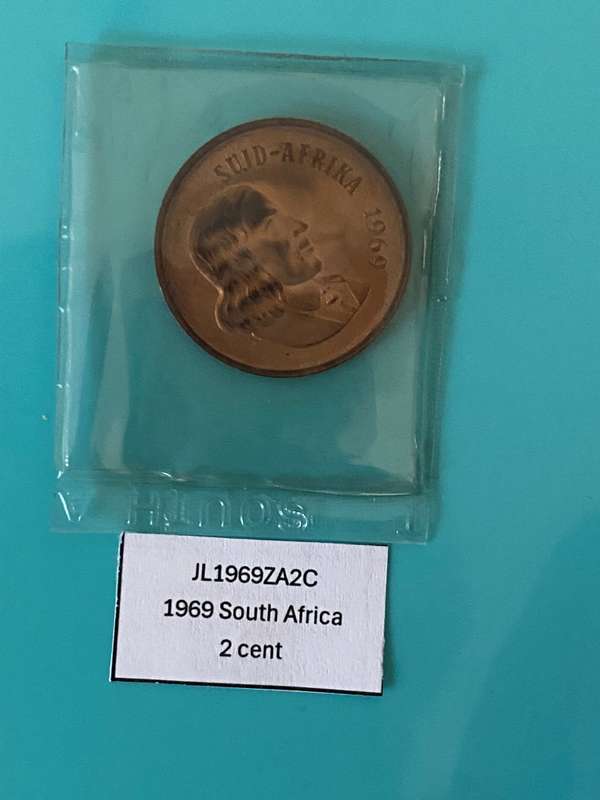1969 South Africa 2 cent - AFRIKAANS in pouch