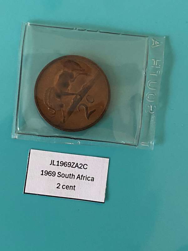 1969 South Africa 2 cent - AFRIKAANS in pouch