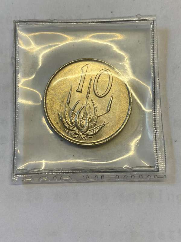 1969 South Africa 10 cent ENGLISH UNC - in Mint Set Pouch