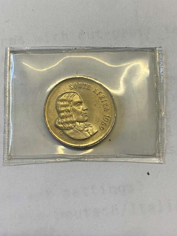 1969 South Africa 5 cent ENGLISH UNC - in Mint Set Pouch
