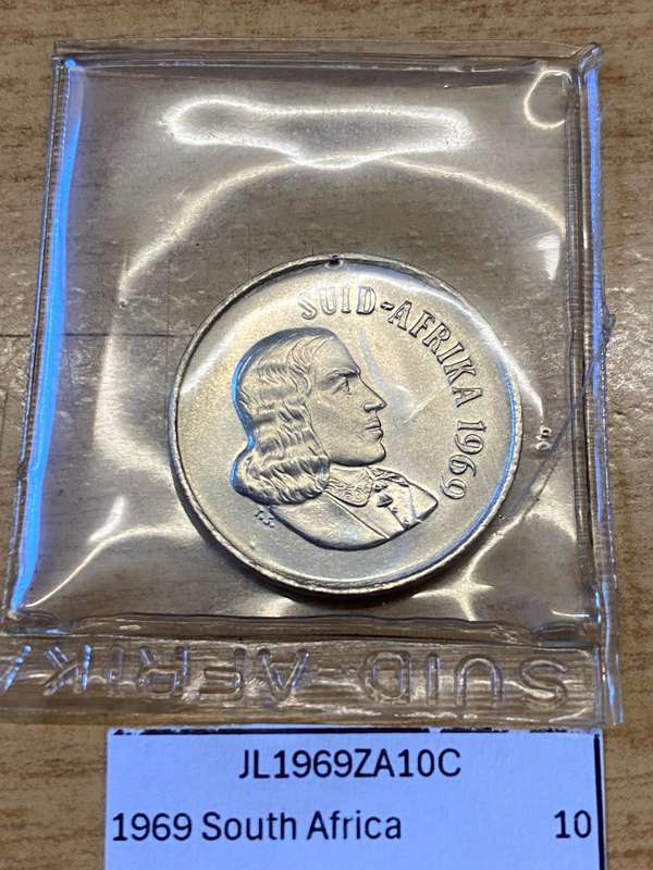 1969 South Africa 10 cent AFRIKAANS UNC - in Mint Set Pouch