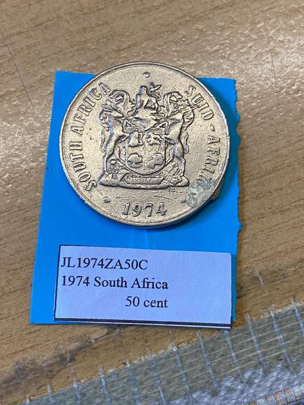 1974 South Africa 50 cent - BID PER COIN