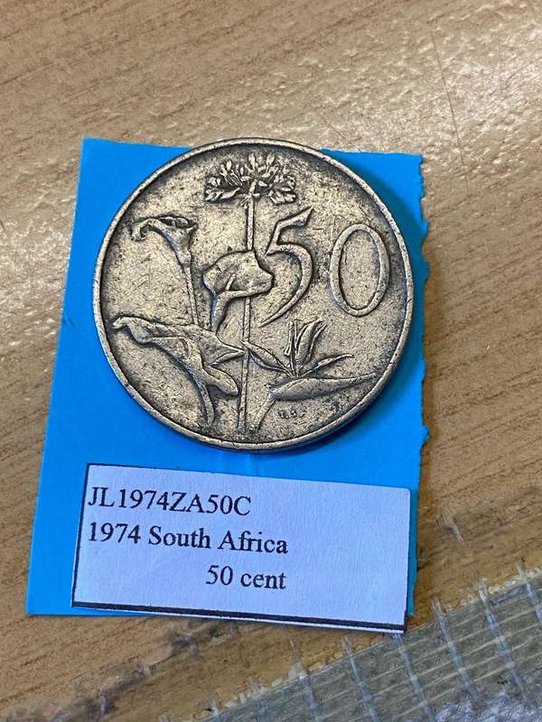 1974 South Africa 50 cent - BID PER COIN