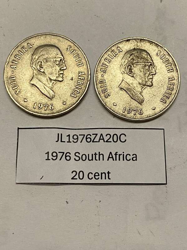 1976 South Africa 20 cent - BID PER COIN