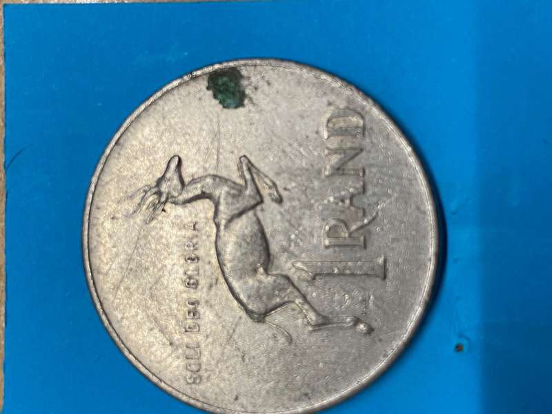 1977 South Africa R 1 - STAINED - BID PER COIN