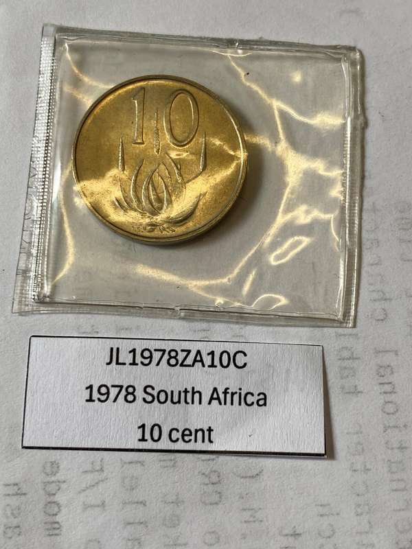 1978 South Africa 10 cent IN POUCH